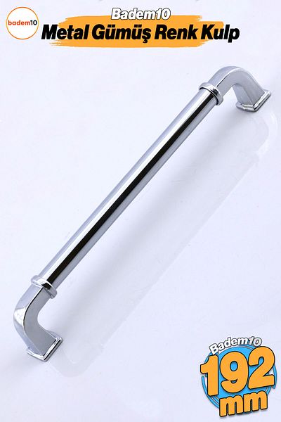 Badem10 Alfa Metal Argintiu Crom Culoare Mâner 192 mm Mobilier Sertar Bucătărie Dulap Dulap Ușă Mânere Kulb Mâner