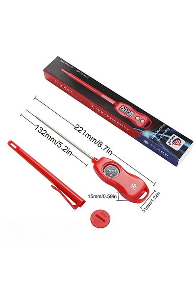Aimilar digital meat thermometer, stainless steel/plastic, silver/red, 22.1 x 3.1 cm