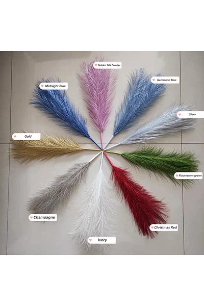 DJKKENTY Set 3 flori pampas DJKKENTY, argintiu, pampas uscat, 45 cm