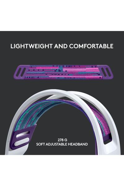 logitech LOGITECH G733 Wireless Gaming Headset, RGB Lighting, Microphone (White)