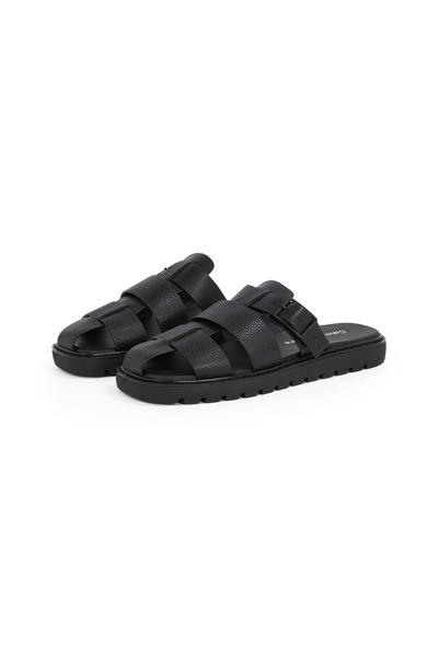 Calvin Klein Calvin Klein Men Triple Black Square Molded Fis Sandal