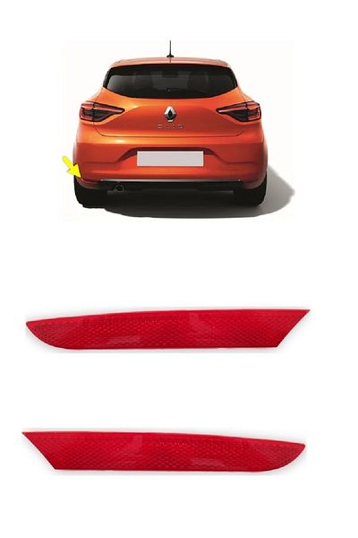 CMEPARTS Rear Bumper Kit for Renault Clio 5 2020-2023 - Right & Left Lower Reflector Cat Eye 265651206 R 265602442 R
