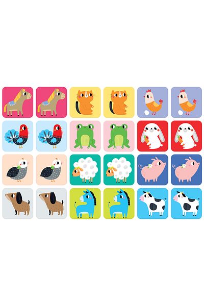 banana Joc educativ memorie, Banana Panda Animale Domestice, 24 piese, 16x16cm piesa