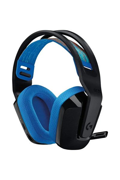 logitech Casti gaming Logitech G535 Lightspeed, Jack 3.5 mm, Wireless (Negru/Albastru)