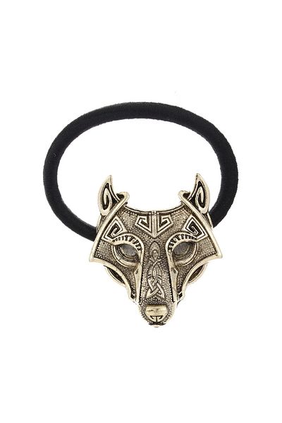 Choice C Fashion Head Jewelry Norse Vikings Accessories Crystal Wolf Head Black Elastic Hair Rubber Bands .