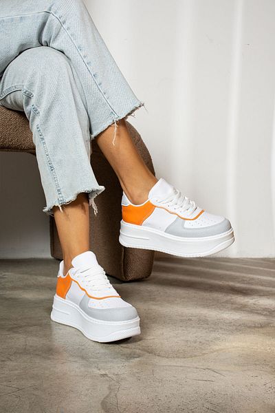 İmerShoes Tenis alb - Pantofi sport casual pentru femei, ușoare și cu talpă groasă 451