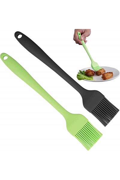 Rairsky set of 2 pastry brushes, silicone, black/green, 20, 8 x 3.2 cm
