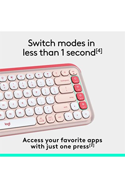 logitech Tastatura Logitech Pop Icon Keys, Bluetooth, Layout US (Roz)
