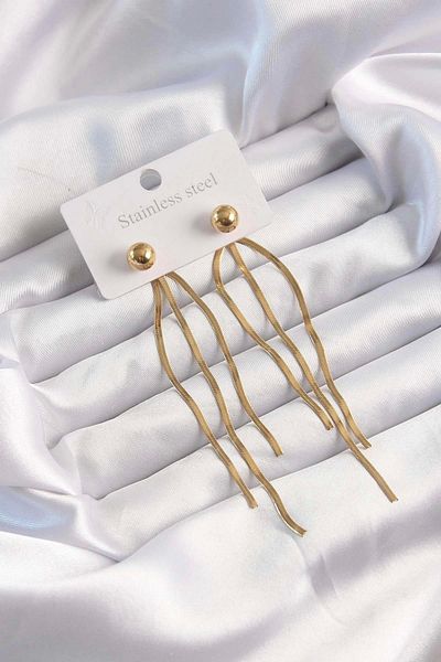 Clariss 316L Steel Gold Color Italian Model Heel Stud Earrings