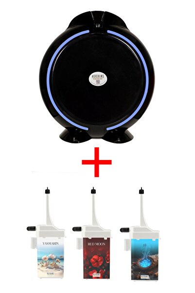 Referans 1 Cihaz Ve 3 Koku Kartuşu Geniş Alan Kokulandırma Cihazı Siyah