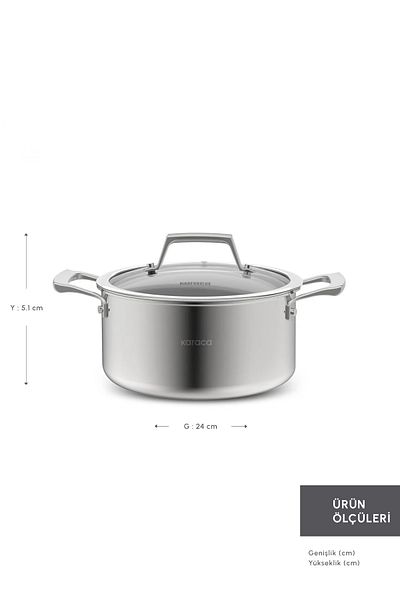 Karaca Plasma Steel 3Ply Cookware 24 cm