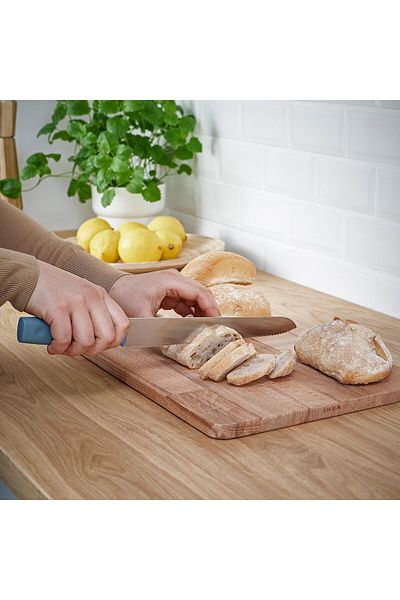 IKEA TIGERBARB 3-piece knife set, grey-turquoise
