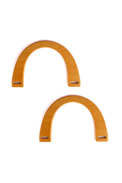 Prestij Boncuk U Model Ahşap Çanta Sapı 12 x 18 cm Taba