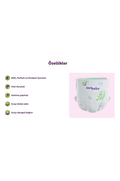 Canbebe Extra Large Baby Diaper Bed: 6 (15-27kg) 62 Pieces Mega Pack