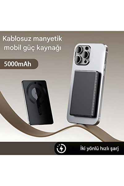 Cepini 5000mAh Ultra Slim Hafif Powerbank - Güçlü Magsafe - 15W Hızlı Şarj - ...