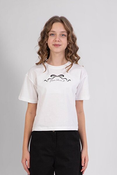 DMB BOYS & GIRLS Dmb Момичешка тениска с принт 9-14 години Екру