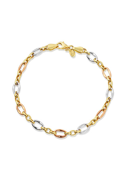 Altınkesesi 14 Ayar Altın Üç Renk Günlük Hallow Bileklik