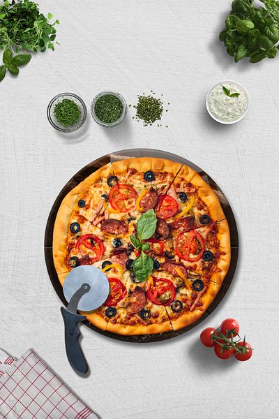 Decorita Pizza Cut Channel Presentation Glass |   Brown Marble |   Diameter36Cm