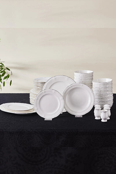 Karaca Elegance Bone Tobias 56 Parça 12 Kişilik Yemek Takımı Platin