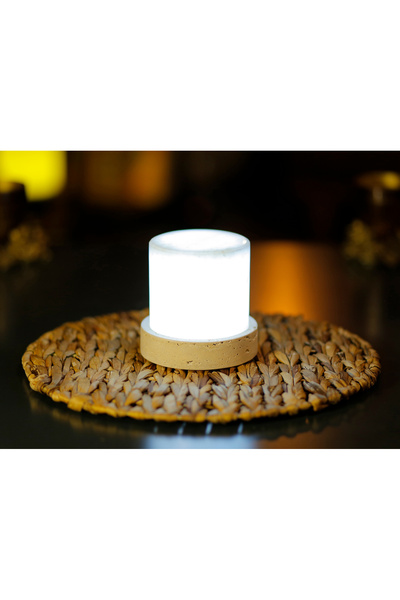 Genel Markalar Candela 13cm Mermer ve Traverten Masa Lambası, Mermer Abajur, ...