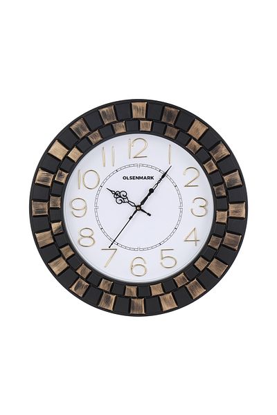 Olsenmark Round Wall Clock OMWC1921 WallMounted, Battery Operated and Durable and 2 YEAR WARRANTY