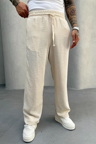 MADZEYMODA Ανδρικό φαρδύ φαρδύ παντελόνι Jogger με ελαστική μέση KE-7008