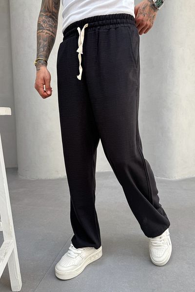 MADZEYMODA Ανδρικό φαρδύ φαρδύ παντελόνι Jogger με ελαστική μέση KE-7008