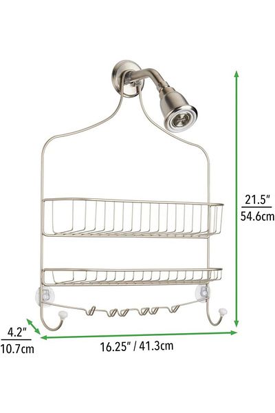 MDesign Raft pentru baie, oțel, satin, 41,3 x 54,6 x 10,7 cm