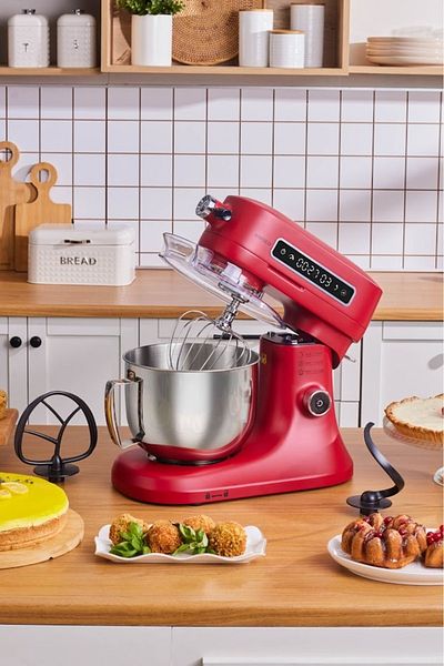 Karaca Karaca Pro Artisan Digitalanzeige Gusseisen Küchenkoch 1600W Rot