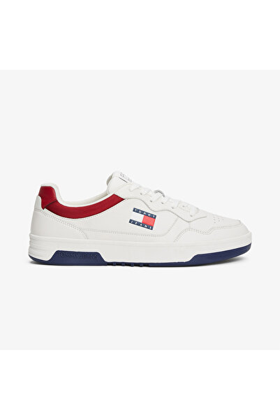 Tommy Hilfiger Jeans Cupsole Leather Erkek Beyaz Spor Ayakkabı