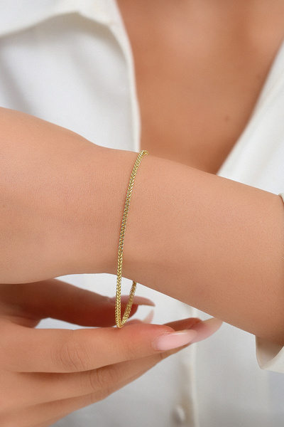 Altınkesesi 14 Ayar Altın Unisex Palmiye Zincir Bileklik