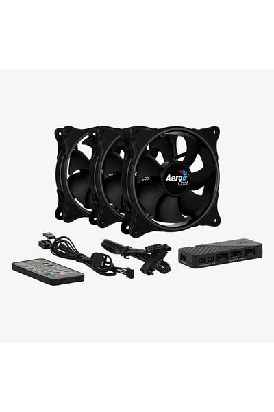 AEROCOOL Set 3 ventilatoare Aerocool Eclipse Pro 120mm, iluminare aRGB