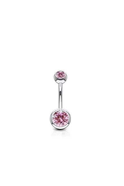 Janset Titanium Pink Zircon Stone Navel Piercing