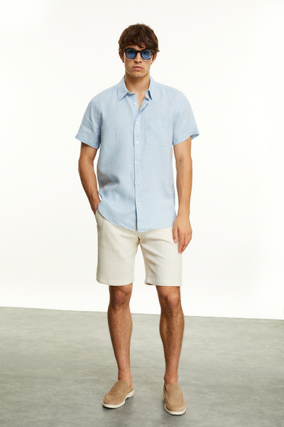 Mudo شورت تشينو مستقيم مخطط