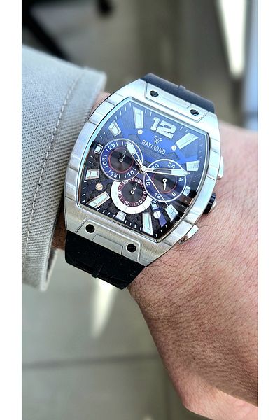 Raymond Rym-83604 Stainless Steel - Silicone Cord - 2 Years Warranty - Raymond Men's Wristwatch
