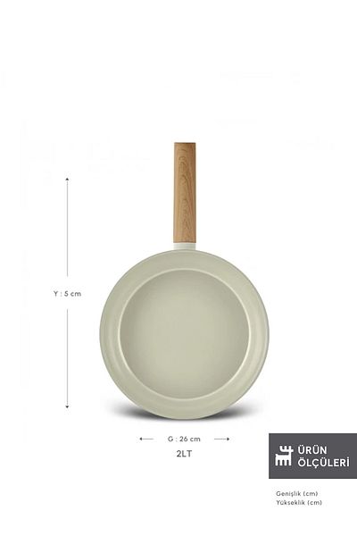 Karaca Swiss Crystal Almond Cream Induction Base Pan 26 cm