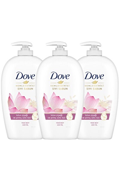 Dove Sıvı Sabun Lotus Çiçeği Pirinç Özlü 450 Ml x3 Adet
