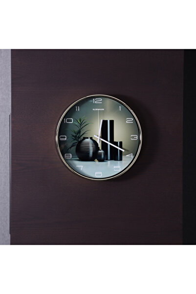 Olsenmark Round Wall Clock OMWC1915 WallMounted, Battery Operated and Durable...