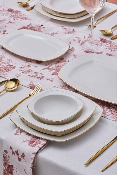 Karaca Chiara 60 piese - Set de cină din aur pentru 12 persoane