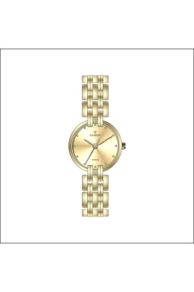 Raymond Rym-211700 Women's Wristwatch - Steel Case and Cord - 2 Years Warranty