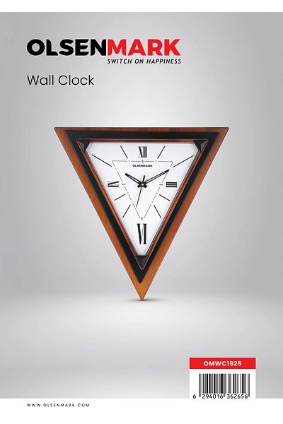 Olsenmark Round Wall Clock OMWC1925 WallMounted, Battery Operated and Durable and 2 YEAR WARRANTY
