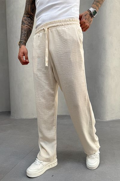 MADZEYMODA Ανδρικό φαρδύ φαρδύ παντελόνι Jogger με ελαστική μέση KE-7008