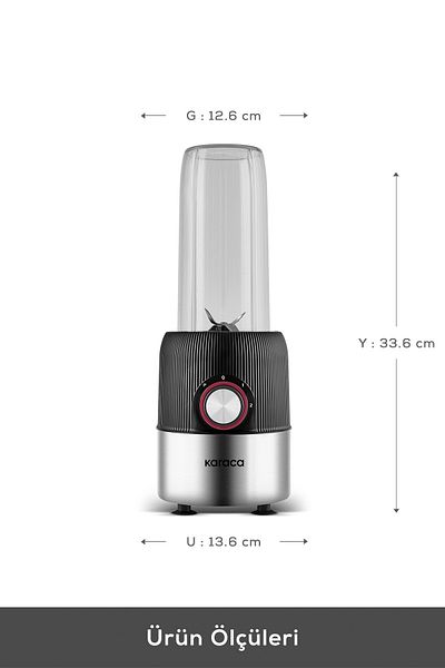 Karaca Inox Personal Smoothie Blender Blackblend & Rush