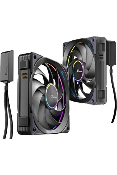 Seasonic Ventilator Seasonic MagFlow 120 ARGB PWM, 120mm, 2000 rpm, iluminare ARGB (Negru)