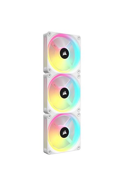 Corsair Set of 3 Corsair iCUE LINK QX120 RGB Magnetic Dome Fans, Starter Kit, 120 mm, 2400 RPM (White)