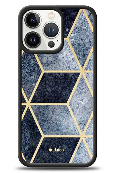Dafoni Glossy iPhone 13 Pro Simli Mavi Prizma Kılıf