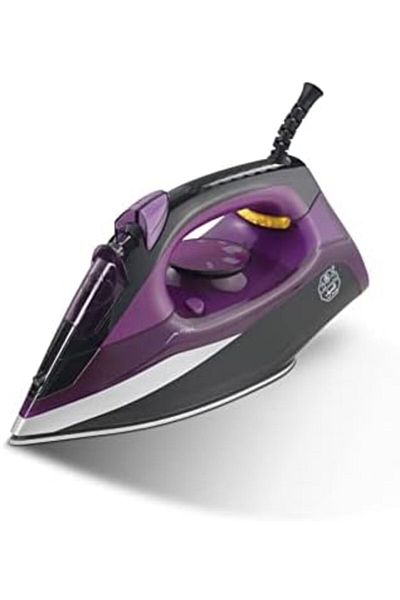 ALSAIF Electric Steam Iron 420ml 2200w Ceramic Non-stick Soleplate With Vertical Steam Function, Black, Pur