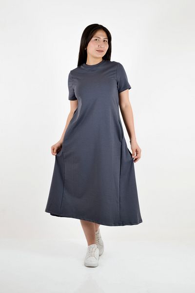 BUSEM Crew Neck Short Sleeve Long Dress