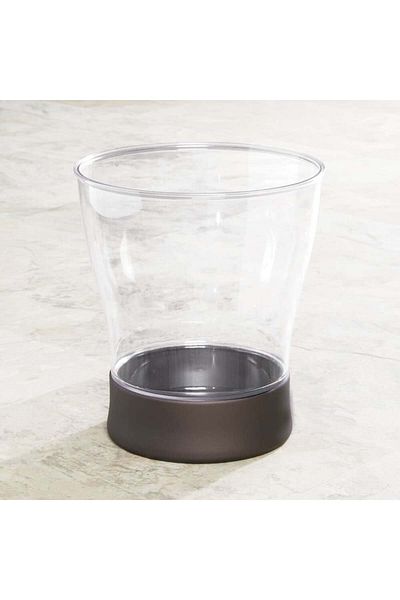 MDesign waste bin, plastic/metal, transparent/brown, 22.9 x 25.4 cm