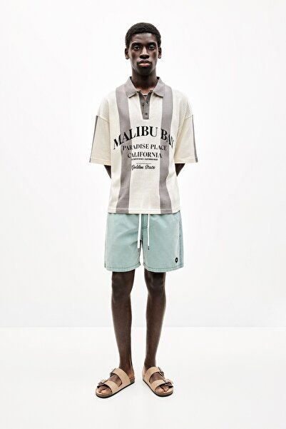 Pull & Bear STWD boyalı deniz şortu